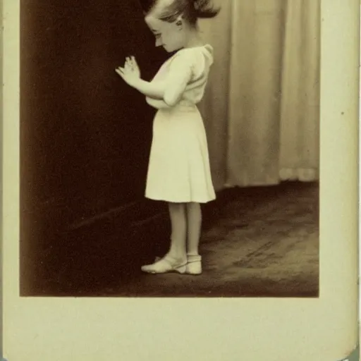 Image similar to vintage photo of a young girl praying