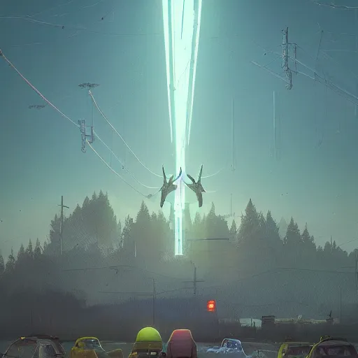 Prompt: angels by simon stålenhag, very highly detailed, award winning, rendered by Beeple, by Makoto Shinkai, syd meade, digital art, unreal engine, blender, WLOP, trending on artstation, 4K UHD image, octane render