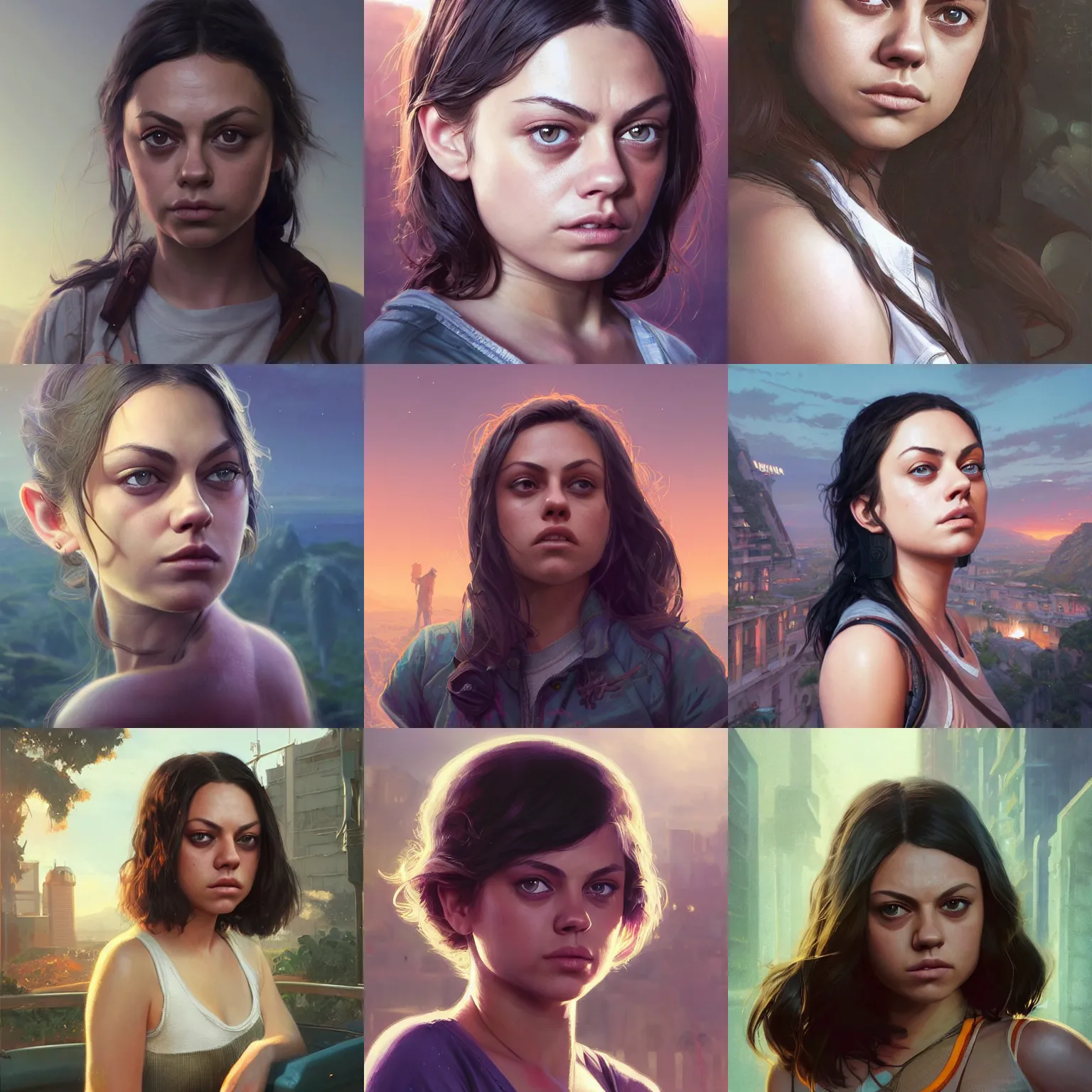 Prompt: highly detailed portrait young mila kunis in gta v, stephen bliss, unreal engine, fantasy art by greg rutkowski, loish, rhads, ferdinand knab, makoto shinkai and lois van baarle, ilya kuvshinov, rossdraws, tom bagshaw, global illumination, radiant light, detailed and intricate environment