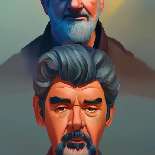 Image similar to face icon stylized minimalist george lucas, loftis, cory behance hd by jesper ejsing, by rhads, makoto shinkai and lois van baarle, ilya kuvshinov, rossdraws global illumination