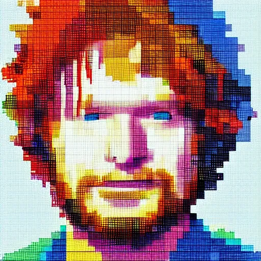Prompt: ed sheeran, pixel style