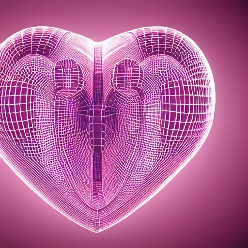 Image similar to hyperrealistic 3D rendered cybernetic heart