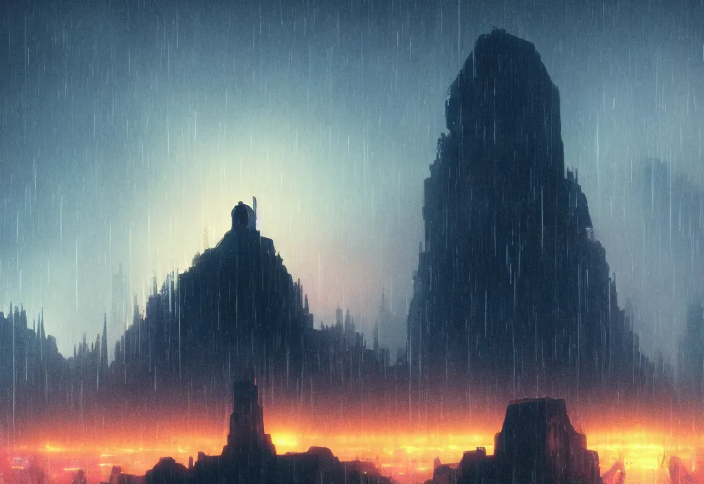 Prompt: a dramatic epic ethereal stunning beautiful and insanely detailed matte painting of a Blade Runner movie still, a small silhouette contemplates the landscape, atmospheric and vaporwave composition, digital art by Kilian Eng and Jean Giraud and Simon Stalenhag, winning-award masterpiece, fantastic, octane render, 8K HD Resolution, High quality image