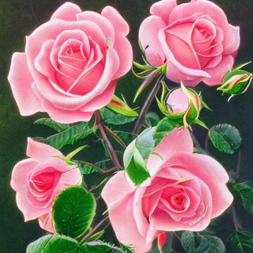 Prompt: botanical study, rose in progressive states of bloom, photorealistic, detailed, rose buds, budding roses, full bloom, partial bloom, scientific botanical illustration