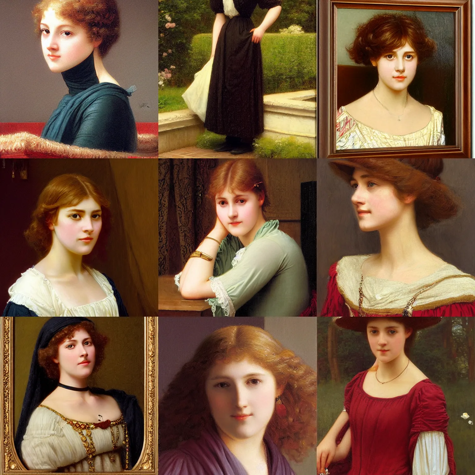 Prompt: Portrait of a young female version of James Spader by Edmund Blair Leighton