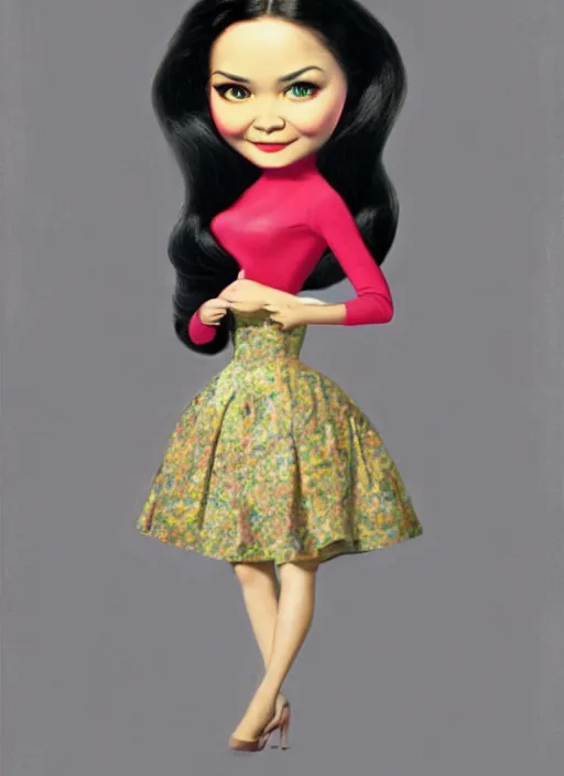 Image similar to nancy kwan as a mark ryden doll, detailed digital art, trending on artstation