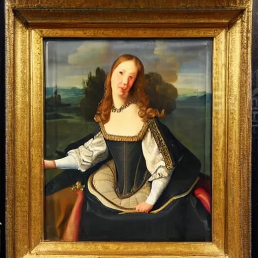 Image similar to oil painting of young ladies in the style of renaissance, dutch golden age