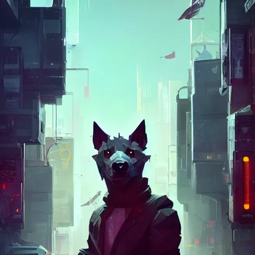 Prompt: Playstation 1 PS1 low poly graphics portrait of furry anthro anthropomorphic wolf head animal person fursona wearing clothes in a futuristic cyberpunk foggy city alleway .Greg Rutkowski, Simon Stalenhag, christopher nolan trending on Artstation, CGSociety