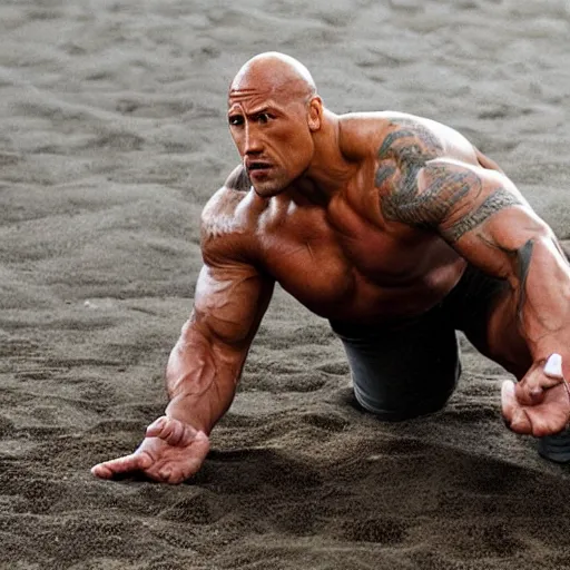 dwayne johnson wrestling a rock, Stable Diffusion