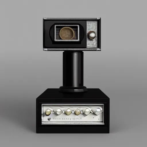 Prompt: antique crt analog monitor screen vacuum tube technical details render 3 d clean sharp focus