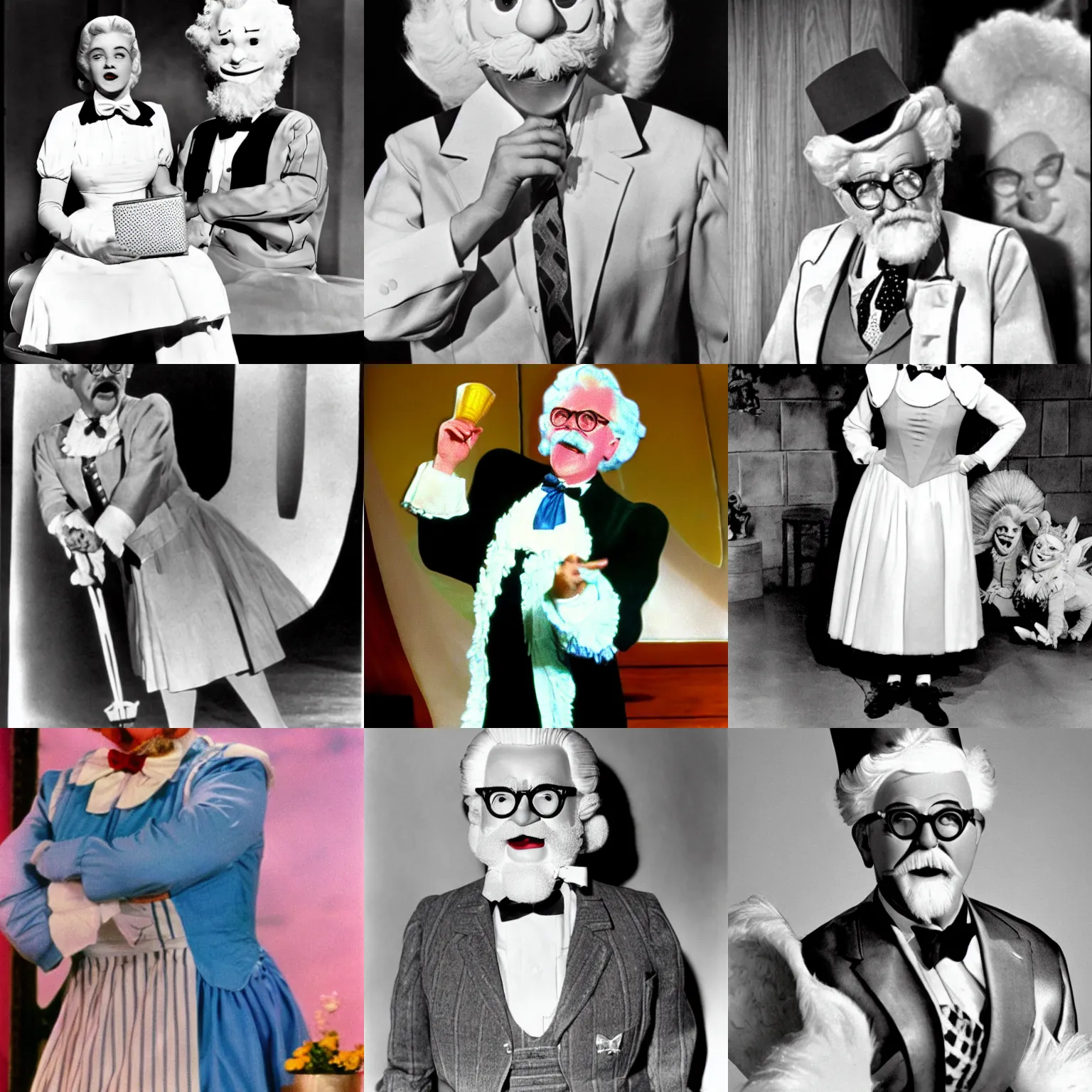Prompt: colonel sanders playing dorothy in the wizard of oz
