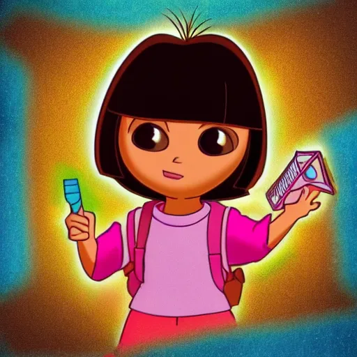 Prompt: dora the explorer in the thing