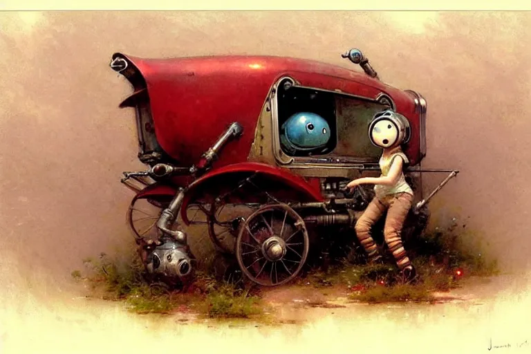 Prompt: adventurer ( ( ( ( ( 1 9 5 0 s retro future robot android robot mouse wagon dramatic moment. muted colors. ) ) ) ) ) by jean baptiste monge!!!!!!!!!!!!!!!!!!!!!!!!! chrome red