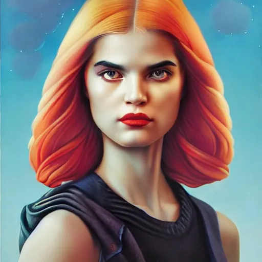 Image similar to Stockholm city portrait, Spanish girl, Pixar style, by Tristan Eaton Stanley Artgerm and Tom Bagshaw.