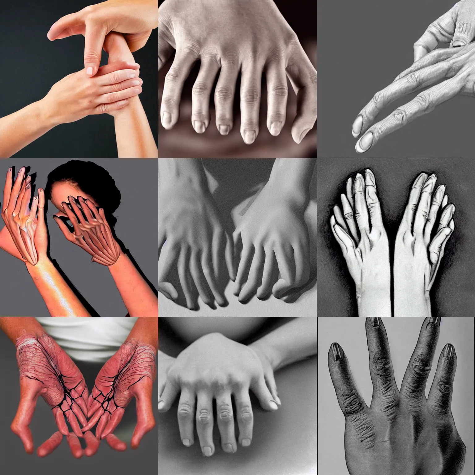 Prompt: extremely detailed and anatomically accurate photograph of a woman's hands, folded. designed to help art students learn how to depict human hands correctly