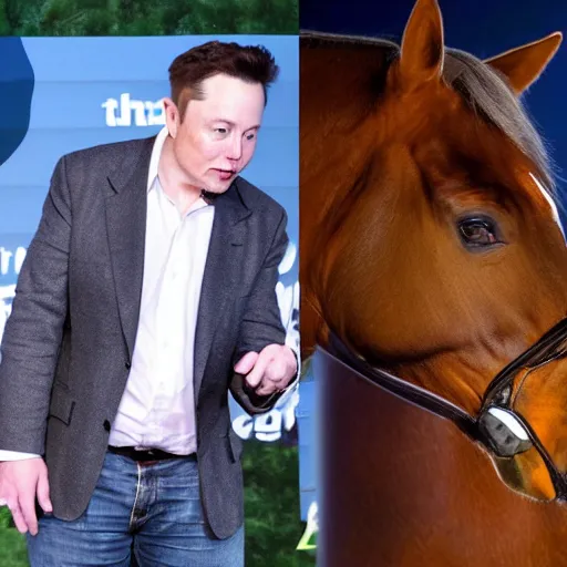 Prompt: elon musk offering you a horse