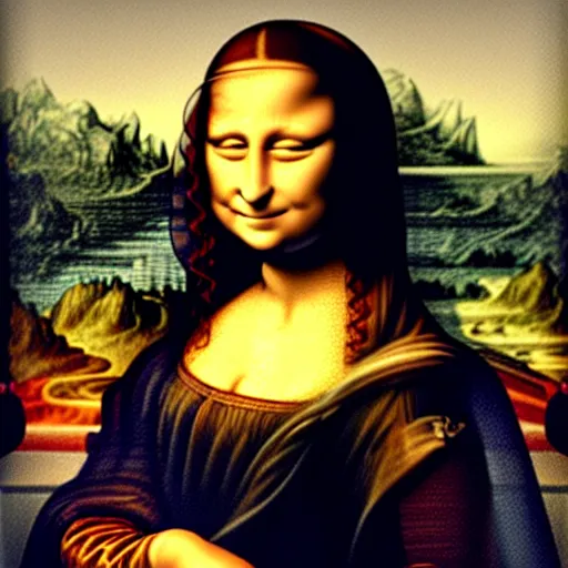 Prompt: mona lisa reimagined by davinci, photo portrait, face symmetry, nice looks, proportional look -