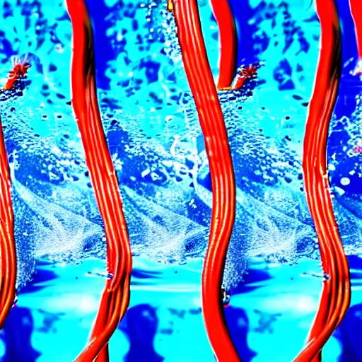 Prompt: uhd photo of olympic swimmers swimming in spaghetti, uhd hyperdetailed photography