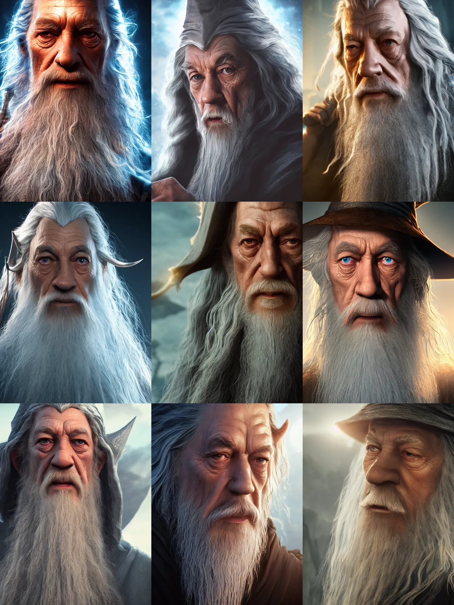 Prompt: portrait art of Evil Gandalf 8k ultra realistic , lens flare, atmosphere, glow, detailed, intricate, full of colour, cinematic lighting, trending on artstation, 4k, hyperrealistic, focused, extreme details, unreal engine 5, cinematic, masterpiece