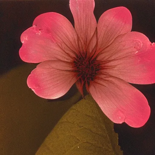 Image similar to The body art is a beautiful and haunting work of art of a series of images that capture the delicate beauty of a flower in the process of decaying. The colors are muted and the overall effect is one of great sadness. light red by George Ault lively