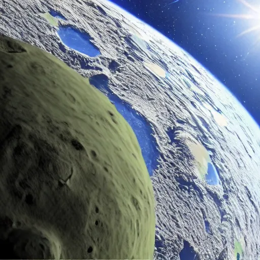 Prompt: image of earth as it is being hit by an asteroid, 4k, hyper realistic,