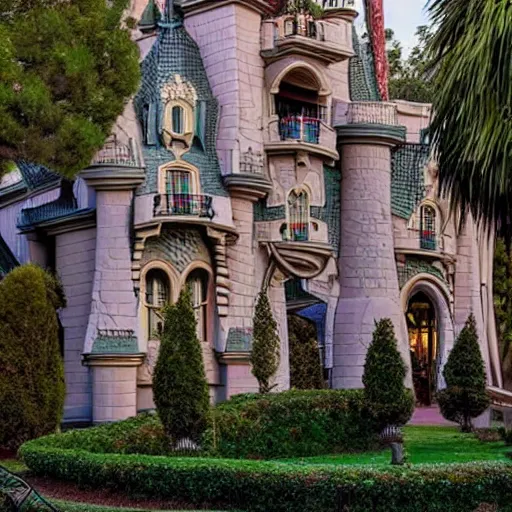 Prompt: the haunted mansion at disneyland designed by gaudi
