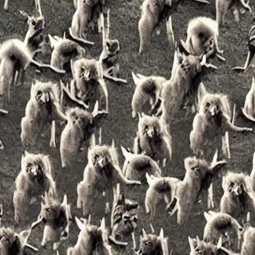 Image similar to a army of animals getting revenge on humans