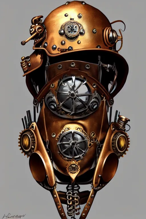 Prompt: steampunk helmet fantasy art mask cowboy!! stylized digital illustration sharp focus, elegant intricate digital painting artstation concept art global illumination ray tracing advanced technology chaykin howard and campionpascale and cooke darwyn and davis jack