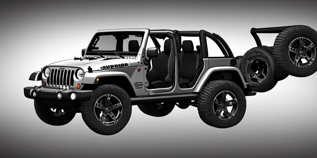 Jeep Wrangler, 3D Render, Hyper Detailed, Black | Stable Diffusion | OpenArt