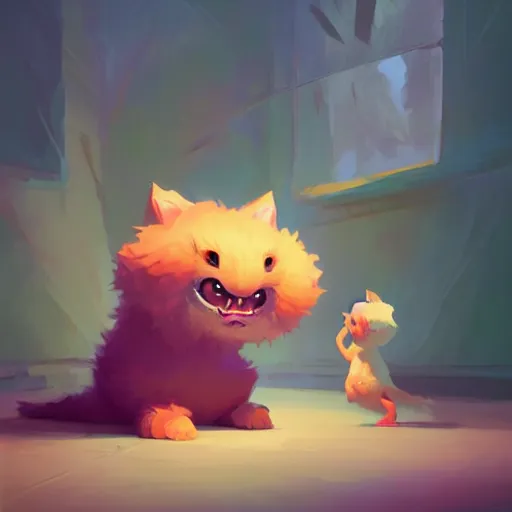 Image similar to very cute baby monster fluffy, very furry, dancing, happy, minimalist, behance hd by jesper ejsing, by rhads, makoto shinkai and lois van baarle, ilya kuvshinov, rossdraws global illumination