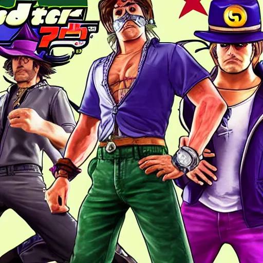 Prompt: jojo joestar in gta5 box art