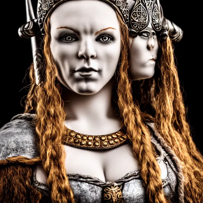 Prompt: full body photograph of a beautiful!!!! viking queen. extremely detailed. dslr. 5 0 mm.