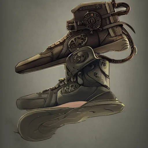 Image similar to sneaker concept art, steampunk, sharp focus, illustration, concept art by tooth wu