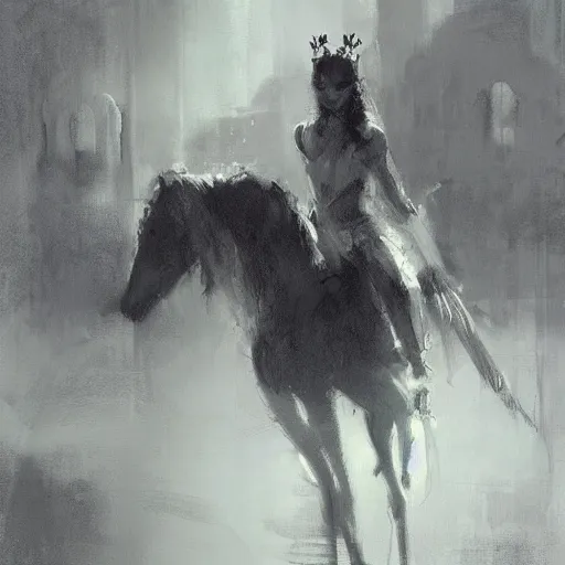 Image similar to drawing of princes by jeremy mann