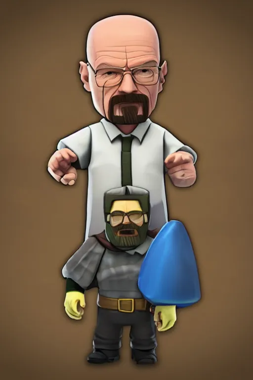 Image similar to walter white as a character in clash of clans