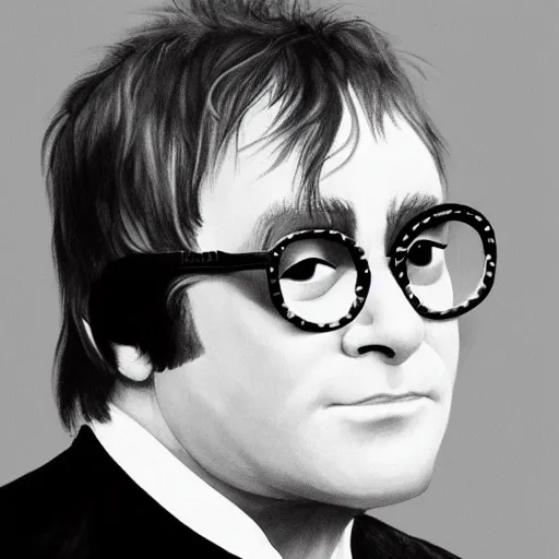 Image similar to Elton John lennon, Trending on Artstation, cinematic atmosphere, wet climate