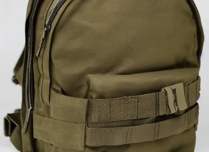 Prompt: military backpack close up