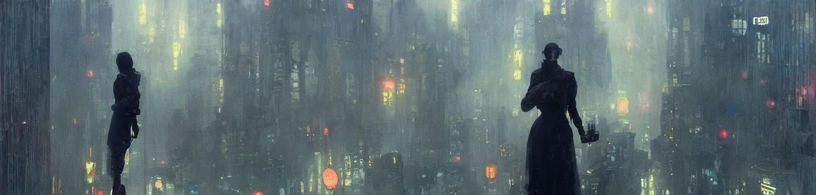 Image similar to 2 0 1 8 blade runner movie still girl look at the cityscape from roof perfect face fine realistic face pretty face neon puffy jacket blue futuristic sci - fi elegant by denis villeneuve tom anders zorn hans dragan bibin thoma greg rutkowski ismail inceoglu illustrated sand storm alphonse mucha