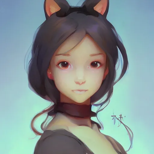 Image similar to portrait kitten focus cute eye enchanted official fanart behance hd artstation by Jesper Ejsing, by RHADS, Makoto Shinkai and Lois van baarle, ilya kuvshinov, rossdraws portrait, highly detailed, digital painting, concept art, sharp focus, illustration, cinematic lighting, art by artgerm and greg rutkowski and alphonse mucha radiant light, peter mohrbacher, ferdinand knab, artgerm, portrait optimistic colors, bright eyes, clear eyes, warm smile