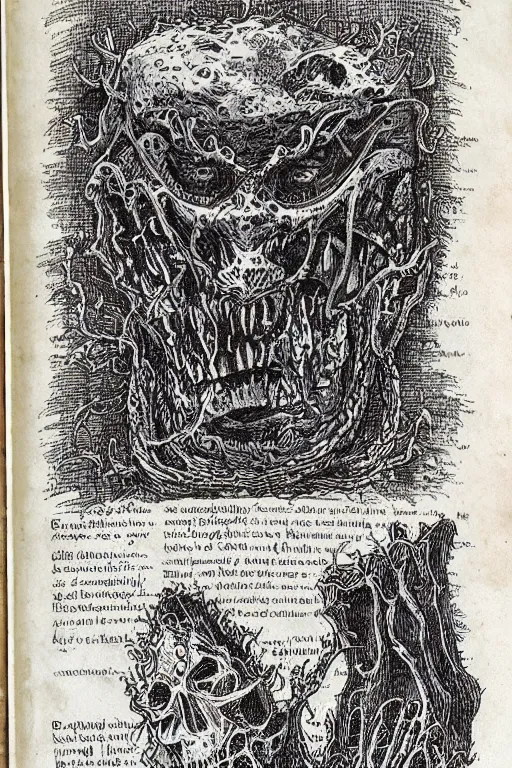 Image similar to disturbing pages from the necronomicon zarono,