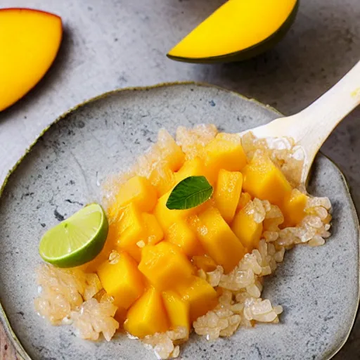 Prompt: mango sticky rice