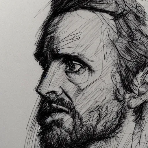 Image similar to a realistic yet scraggly portrait sketch of the side profile of a stern and sophisticated jesse pinkman, trending on artstation, intricate details, in the style of frank auerbach, in the style of sergio aragones, in the style of martin ansin, in the style of david aja, in the style of mattias adolfsson