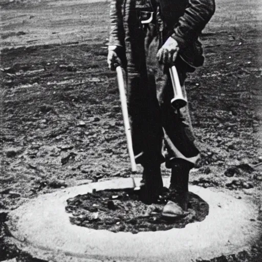 Image similar to photograph of walter white standing on a landmine, explosion, 3 5 mm photograph, war photograph