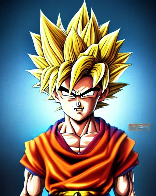 Prompt: an epic comic book style full body portrait painting of super sayan God goku, elegant, character design by Mark Ryden and Pixar and Hayao Miyazaki, unreal 5, DAZ, hyperrealistic, octane render, cosplay, RPG portrait, dynamic lighting, intricate detail, summer vibrancy, cinematic