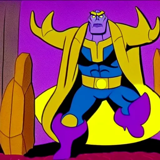 Image similar to film still of thanos in scooby - doo ( 1 9 6 9 )