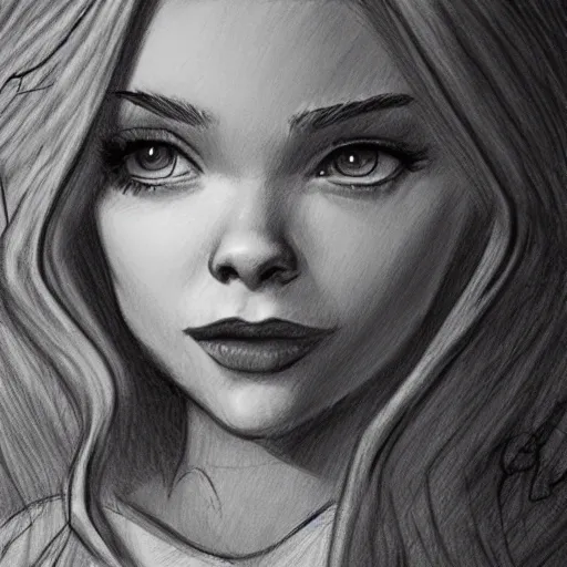 Image similar to milt kahl pencil sketch of chloe grace moretz as snow white