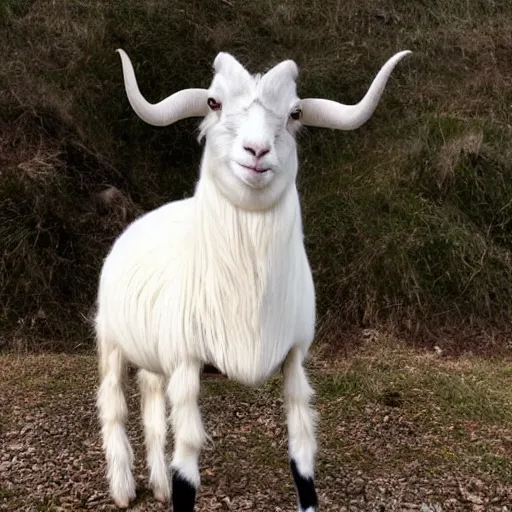 Prompt: cashmere goat with single horn like a unicorn