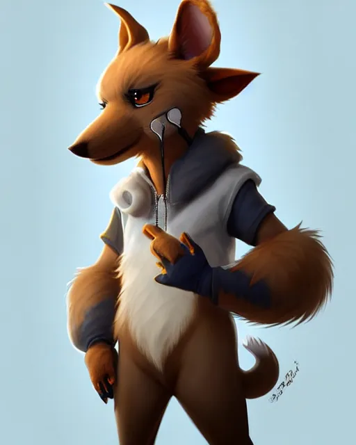 Image similar to character concept art of a cute young male anthropomorphic furry | | adorable muzzle, a fine snout, key visual, realistic shaded perfect face, fine details by stanley artgerm lau, wlop, rossdraws, james jean, andrei riabovitchev, marc simonetti, and sakimichan, trending on artstation