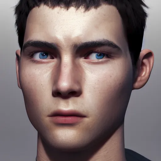 Image similar to young man looking nervous, highly detailed, cinematic shot, cinematic lighting, 8 k, exquisite facial detail, 5 0 mm, unreal engine octane render