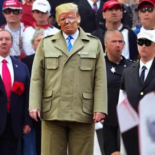 Image similar to Donald Trump dressed as a dictator